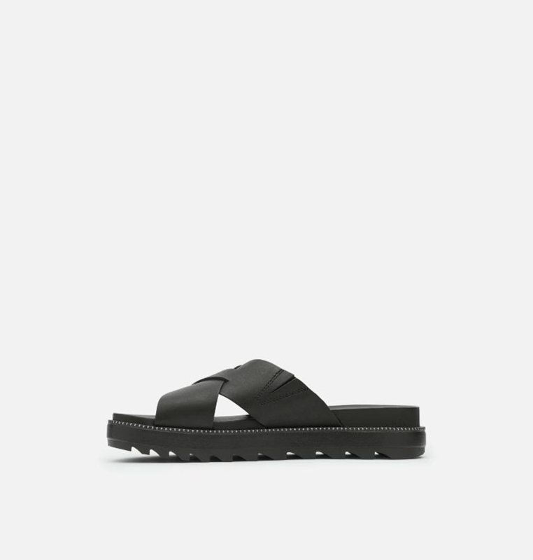 Sorel Roaming™ Criss Cross - Womens Slides Black - 697438MEL